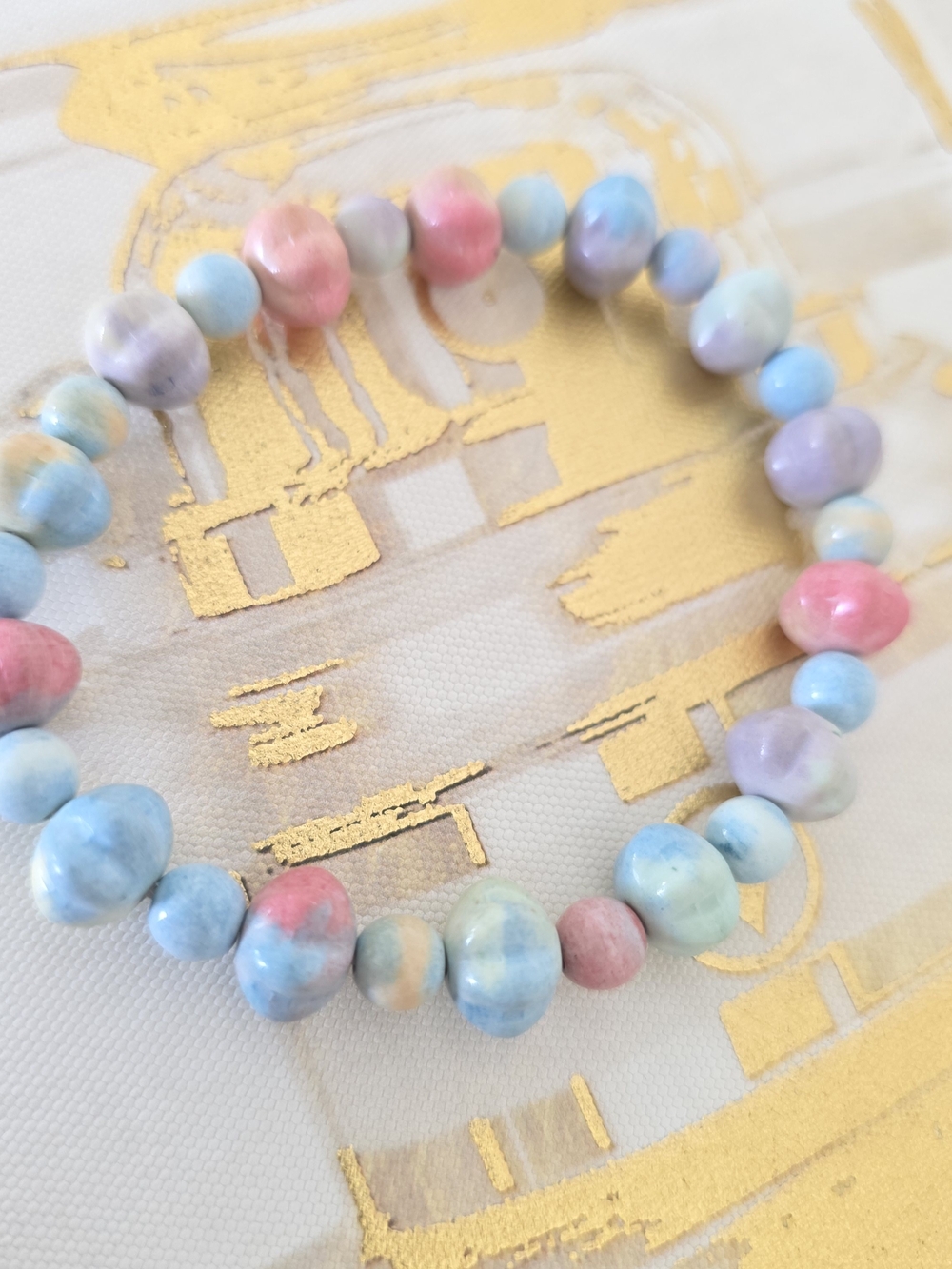Pastel Color Bead Stone Bracelet